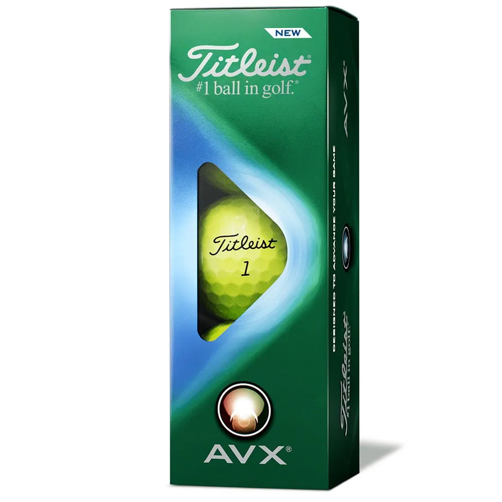 Titleist AVX Golf Balls - Yellow - 3-Ball Sleeve