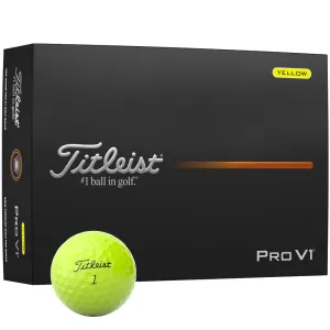 Titleist Pro V1 Golf Balls - Yellow - 12 Pack