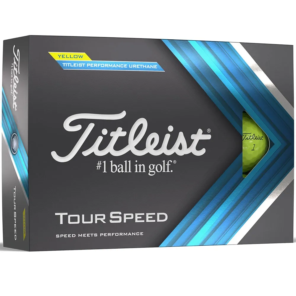 Titleist Tour Speed Golf Balls - Yellow - 12 Pack