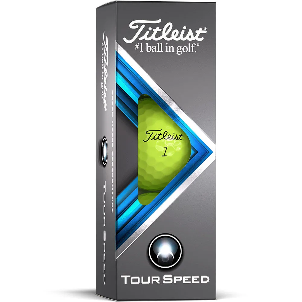 Titleist Tour Speed Golf Balls - Yellow - 12 Pack