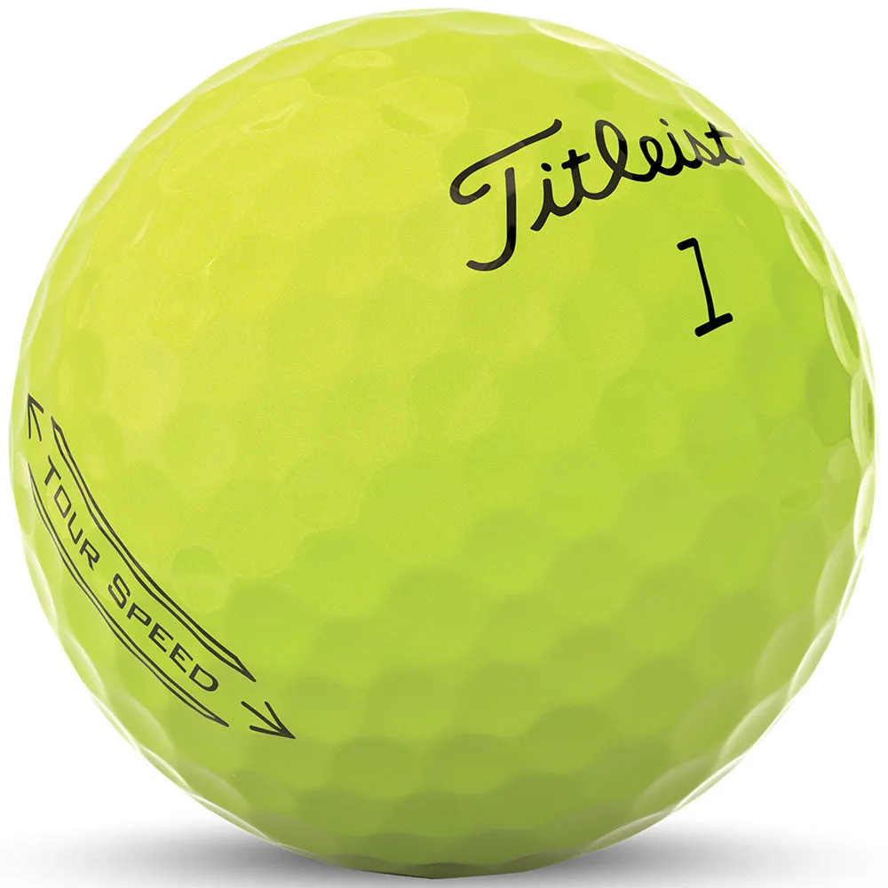 Titleist Tour Speed Golf Balls - Yellow - 12 Pack