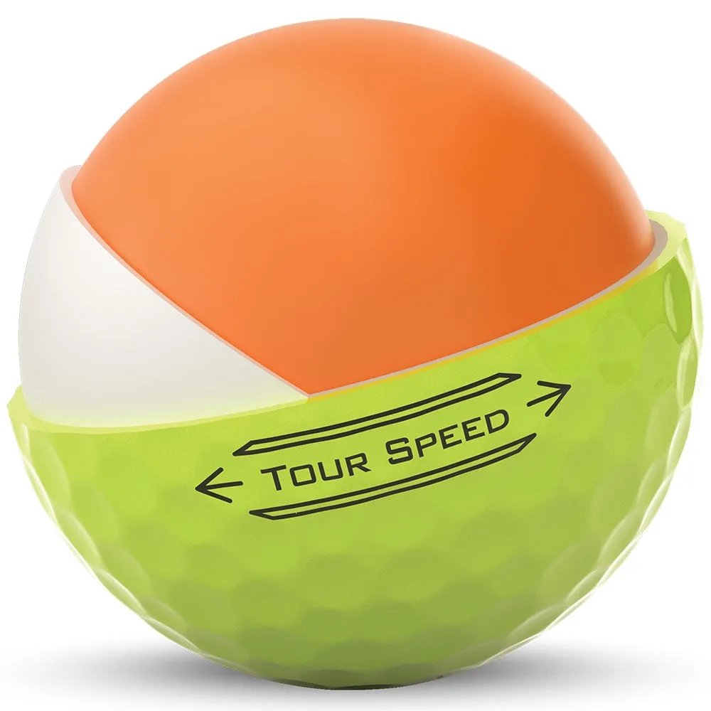 Titleist Tour Speed Golf Balls - Yellow - 12 Pack