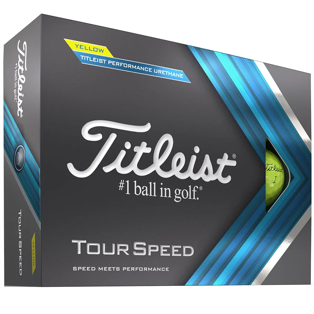 Titleist Tour Speed Golf Balls - Yellow - 12 Pack