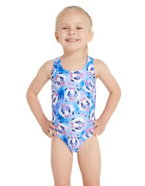 Tots Girls Party Panda Actionback Swimsuit - Blue