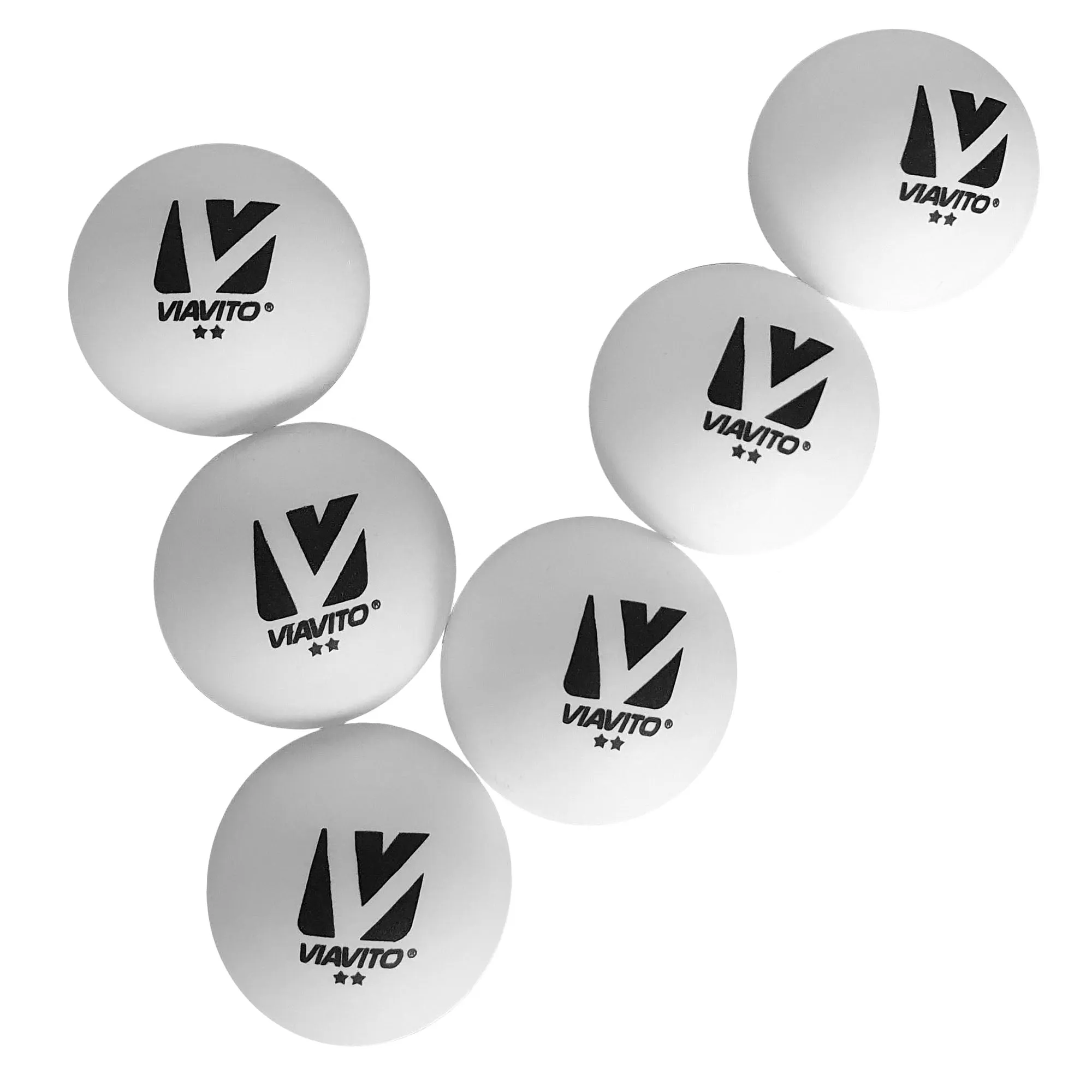 Viavito Club Adept 2 Star Table Tennis Balls - Pack of 6