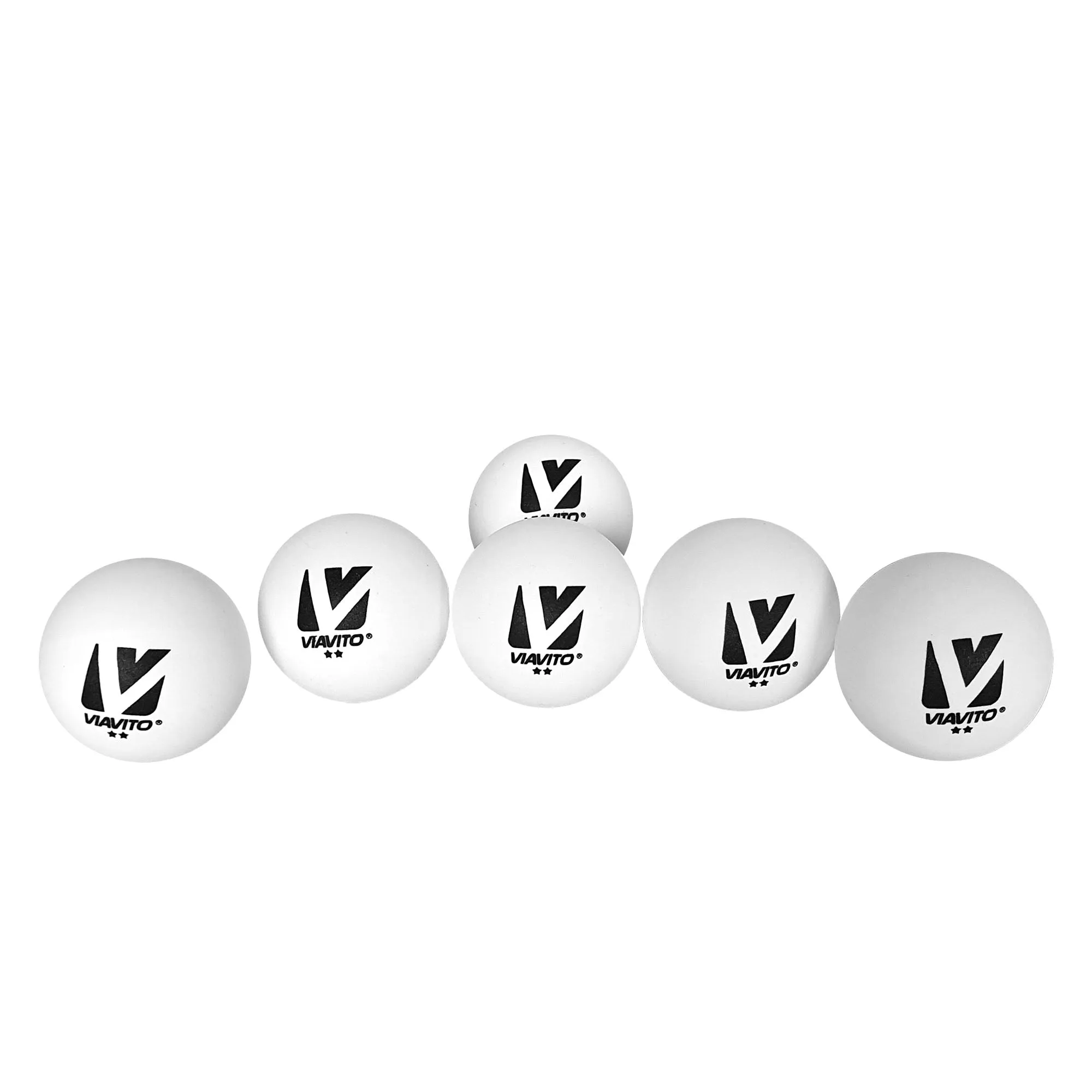 Viavito Club Adept 2 Star Table Tennis Balls - Pack of 6