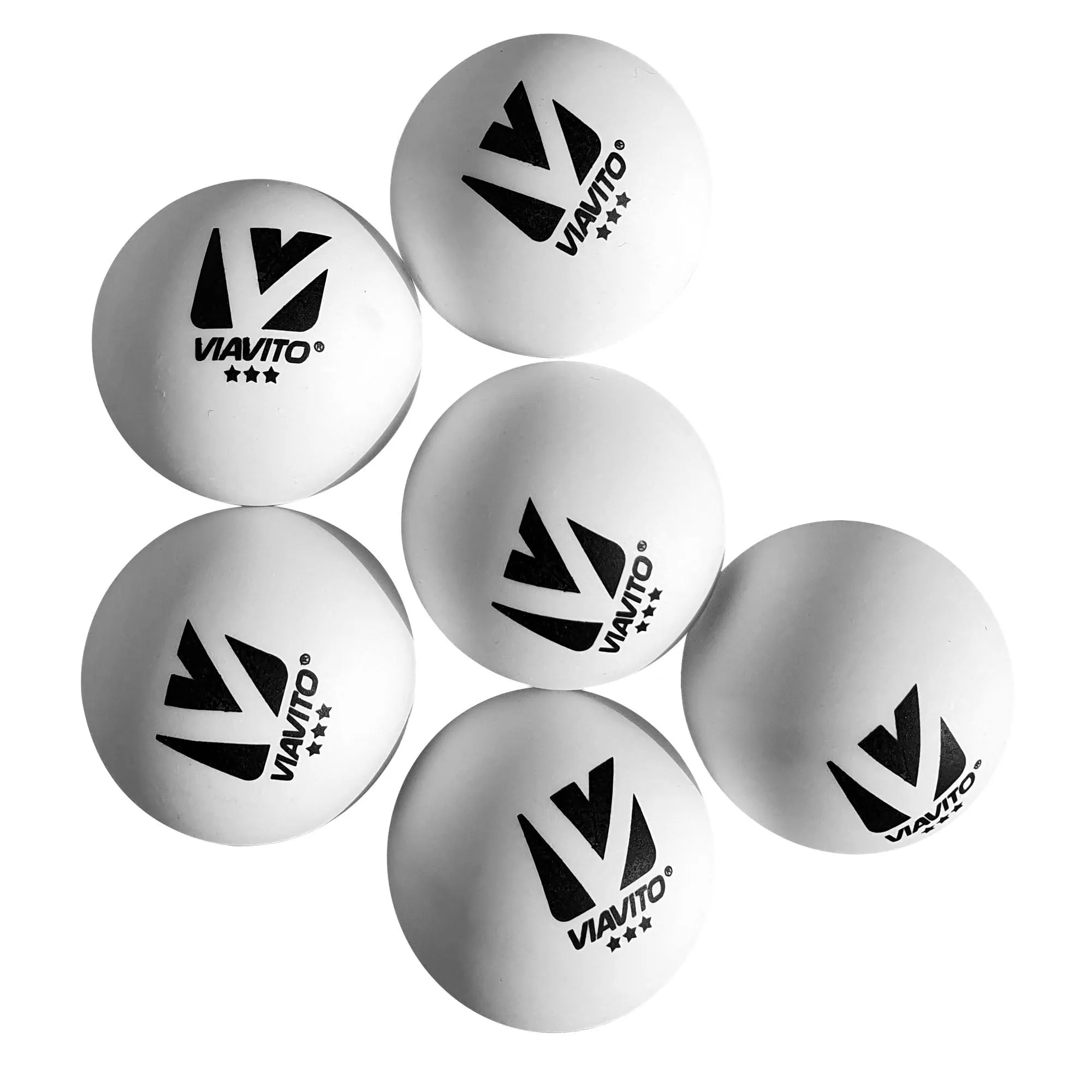 Viavito Compete Pro 3 Star Table Tennis Balls - Pack of 6