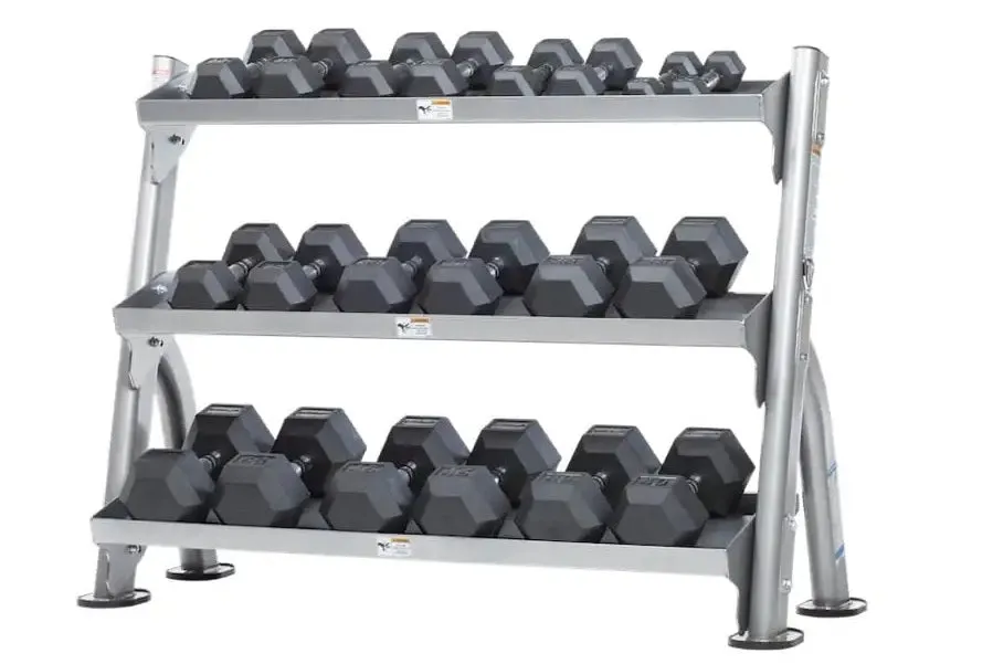 Warrior 2-Tier Universal Kettlebell/Dumbbell Storage Rack (Opt. 3rd Tier)