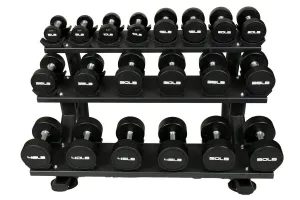 Warrior 3-Tier Compact Pro-Style Dumbbell Saddle Rack (10 Pair) (💥MEMORIAL SALE)
