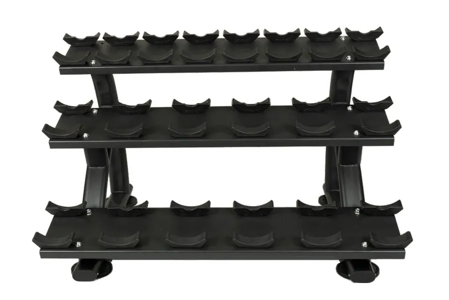 Warrior 3-Tier Compact Pro-Style Dumbbell Saddle Rack (10 Pair) (💥MEMORIAL SALE)