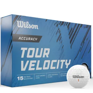 Wilson Tour Accuracy Golf Balls - White - 15 Pack