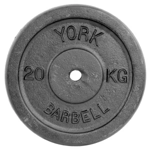 York 20kg Black Cast Iron 1Inch Plate