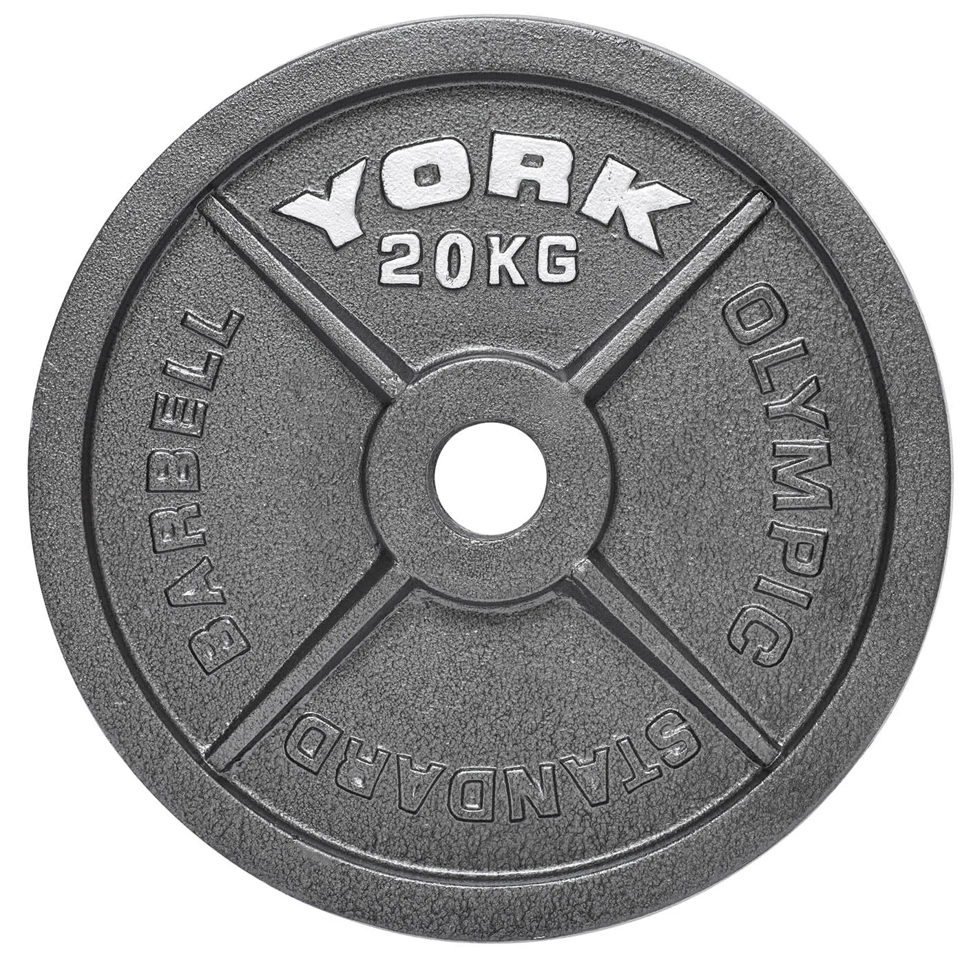 York 20kg Hammertone Cast Iron Olympic Plate
