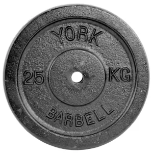 York 25kg Black Cast Iron 1 Inch Plate