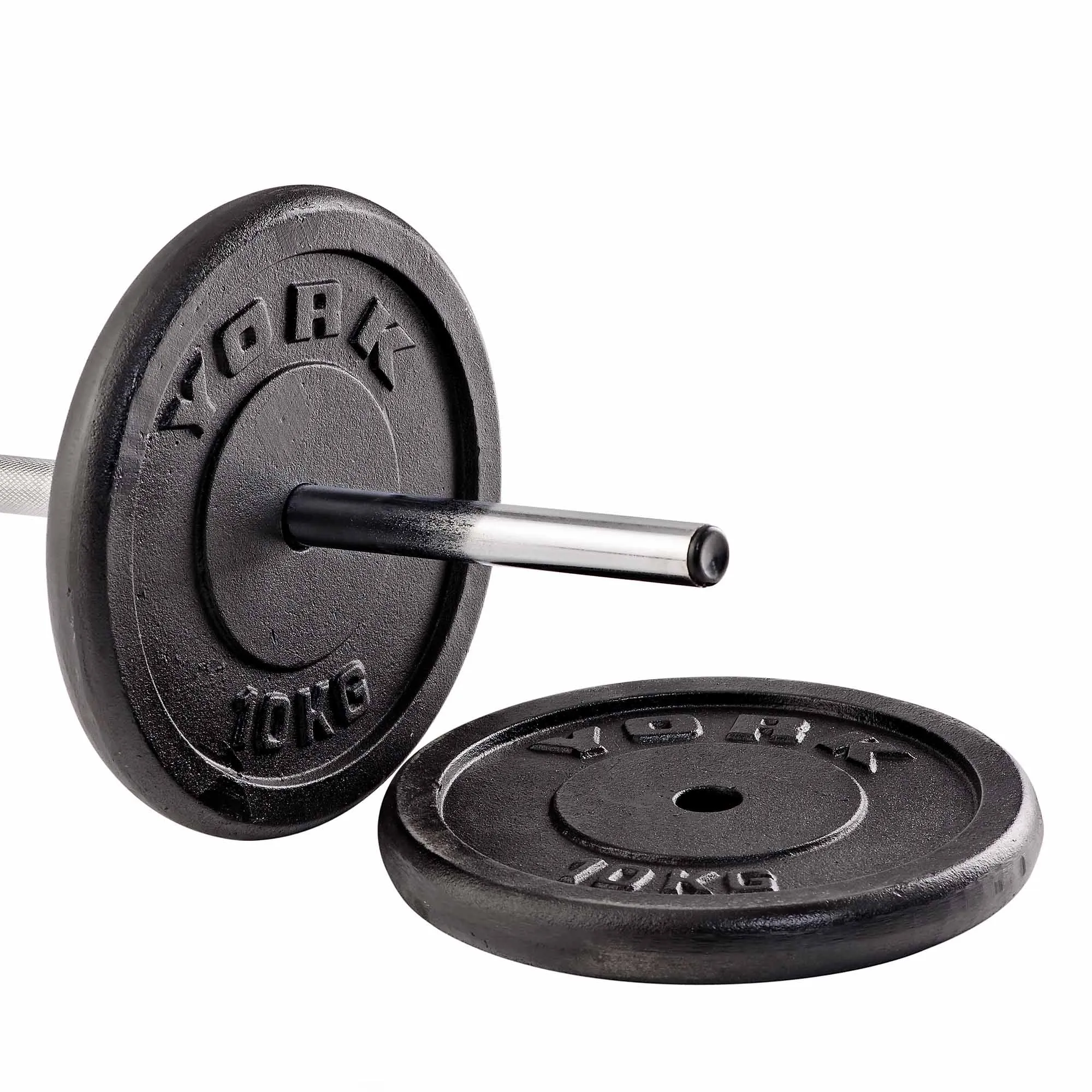 York 2x 10kg Black Cast Iron 1Inch Plates