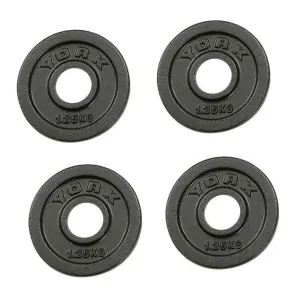 York 4x 1.25kg Hammertone Cast Iron Olympic Plates